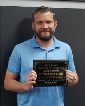Marshall Municipal Utilities Announces Employee of the Quarter
