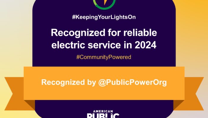 Marshall Municipal Utilities Recognized for Reliable Electric Service to the Community