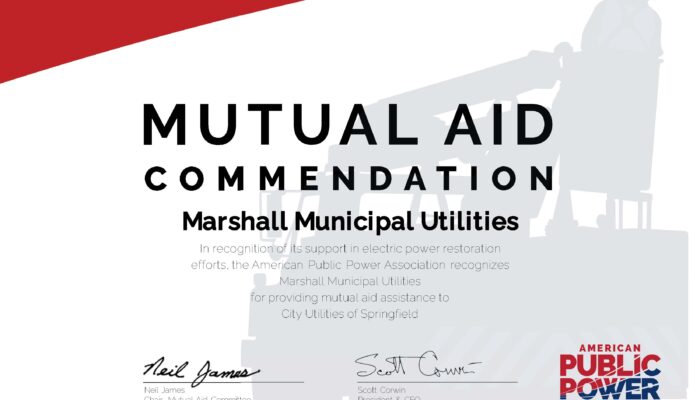 Marshall Municipal Utilities Receives National Commendation