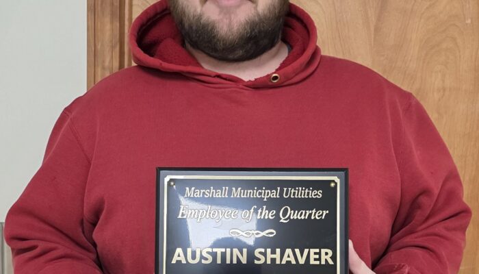 Marshall Municipal Utilities Announces Employee of the Quarter
