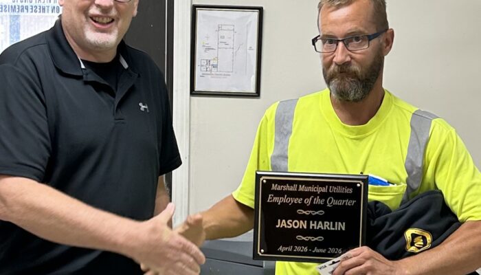 Marshall Municipal Utilities Announces Employee of the Quarter Marshall Municipal Utilities Announces Employee of the Quarter